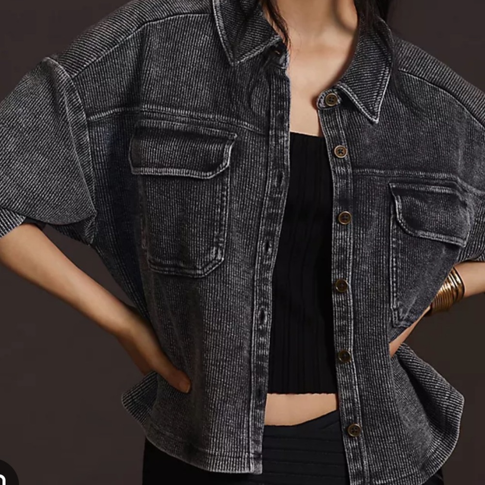 Anthropologie Shrunken Shacket by Pilcro
